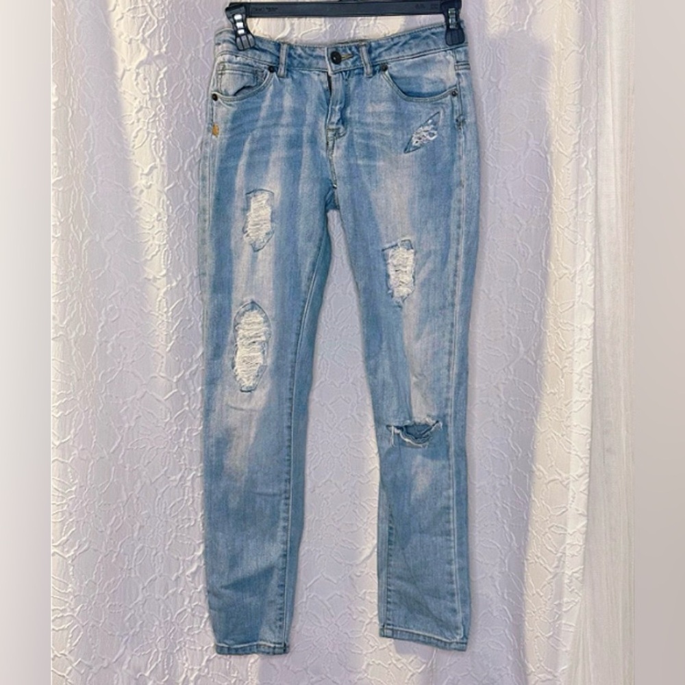 Lucky Brand Light Blue Ripped Zoe jeggings size 14 girls - Picture 2 of 10
